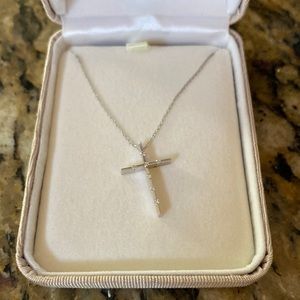 Marks & Morgan Diamond Cross white gold necklace